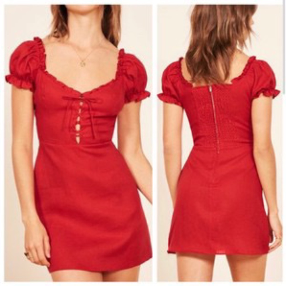 Reformation Red Klara Dress